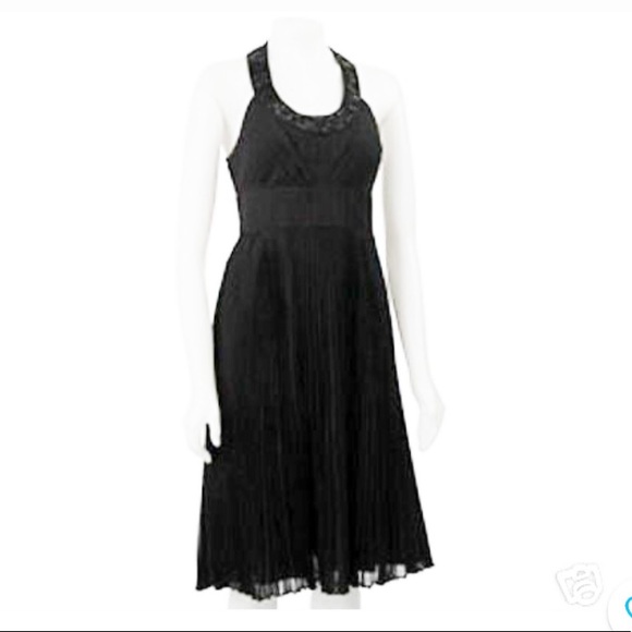 NEW JONES NY 100% SILK HALTER MIDI DRESS BLACK SIZE 8 - Picture 10 of 11